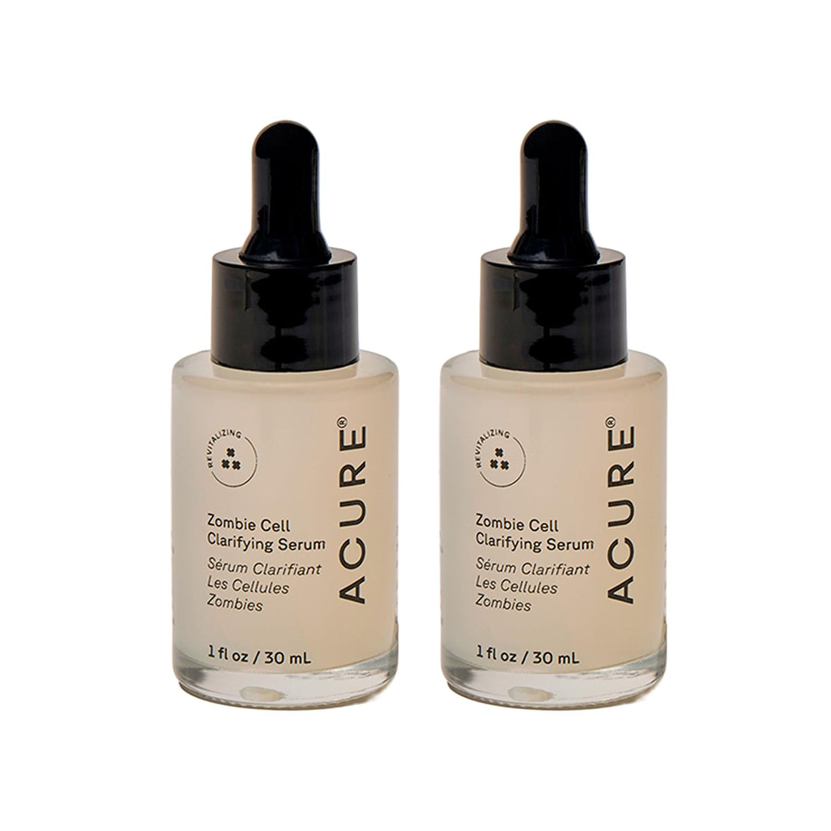 Acure Zombie Cell Clarifying Serum bottle front for daily hydration and tone