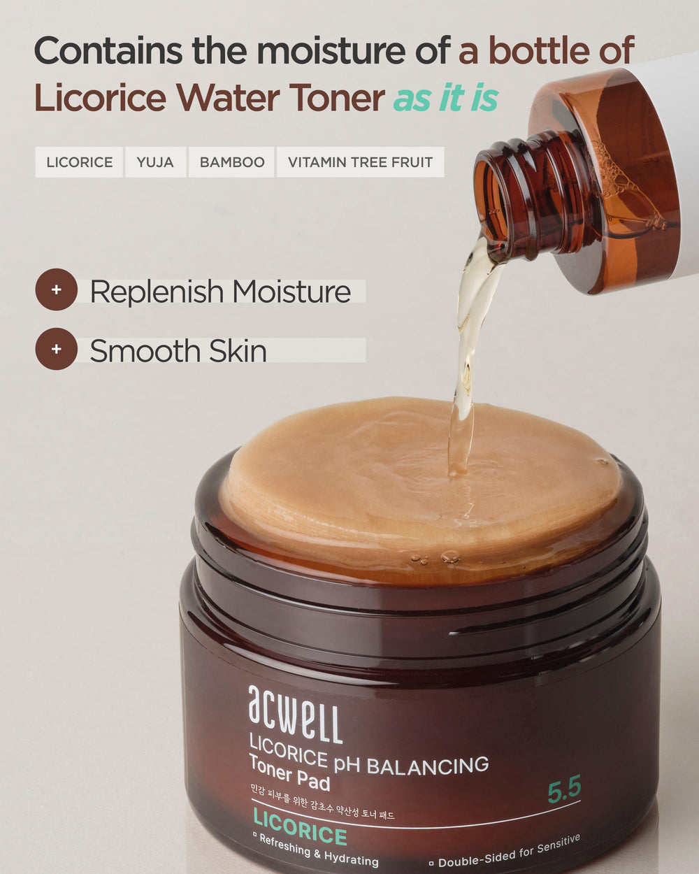 ACWELL Licorice Toner splash for quick daytime refreshment.