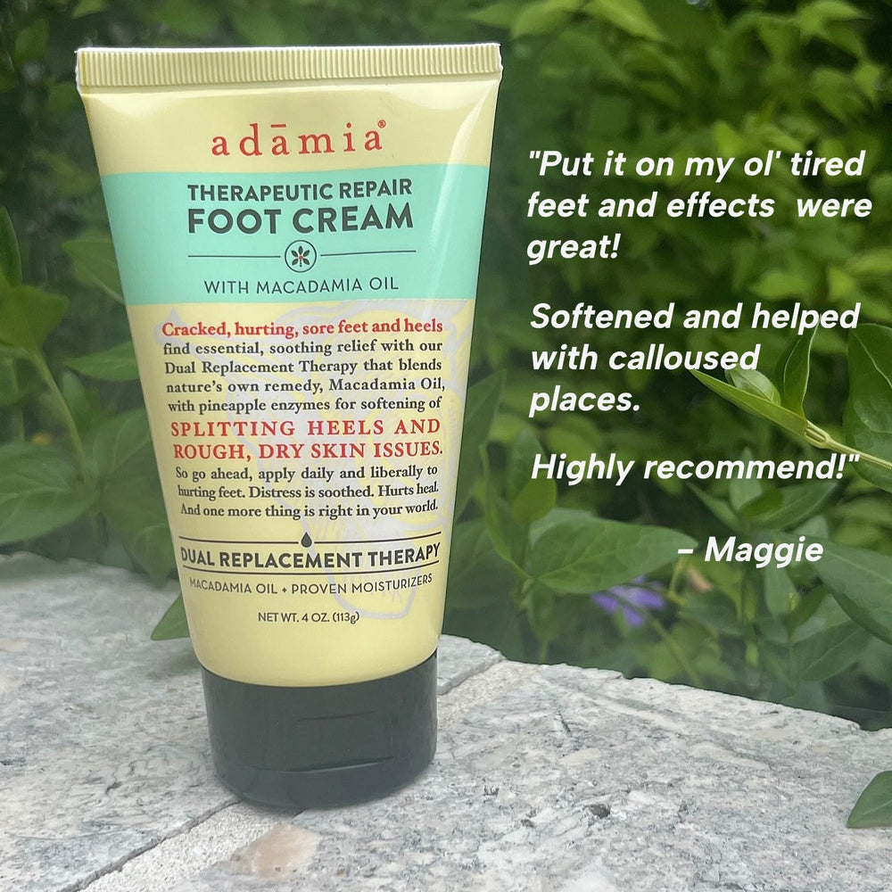 Dry skin on the heel area before applying Adamia cream.