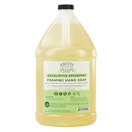 Adams Handmade Soap liquid foaming soap bottle with eucalyptus spearmint scent for clean hands