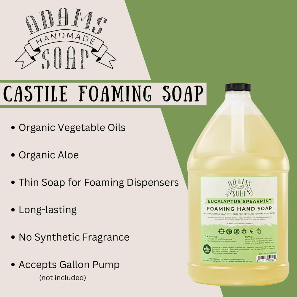 Adams Handmade Soap foaming texture close-up showing rich, gentle lather for daily hand washing