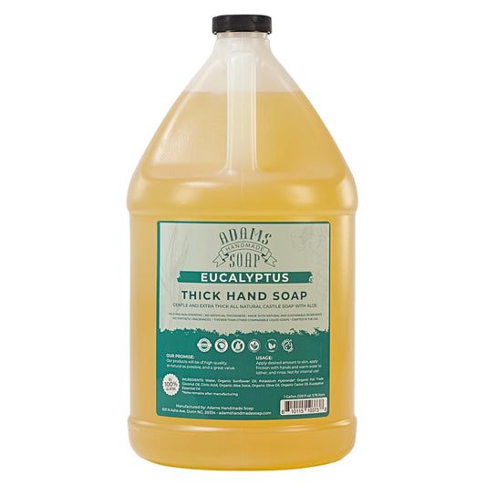 Adams Handmade Soap thick castile liquid hand soap bottle refill for effective hand washing
