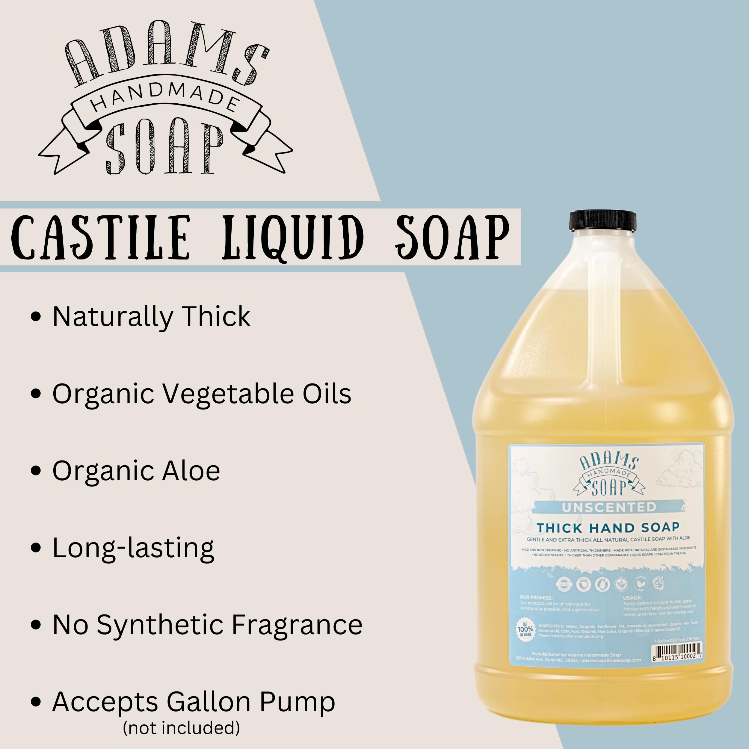 Adams Handmade Soap vegan cruelty-free label highlights plant-based ingredients