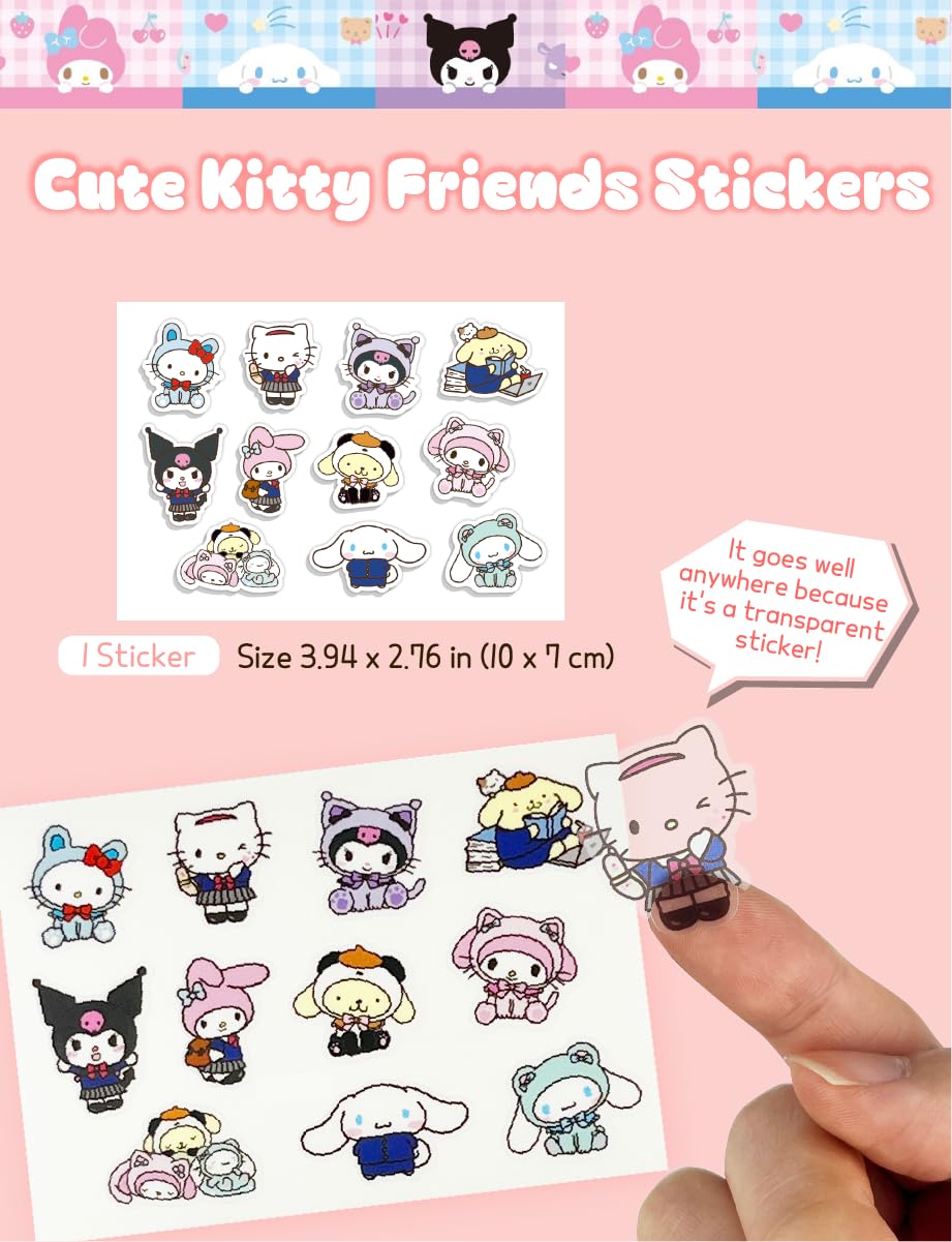 ADDERENITY Kitty Friends sticker image adds playful personalization to your skincare kit.