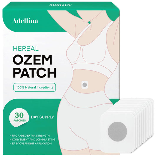 Adellina Ozempatch box packaging shows a discreet, travel-friendly wellness solution for daily routines.