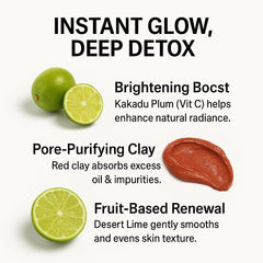 Close-up of creamy texture of ADEUS red clay brightening mask for detox application