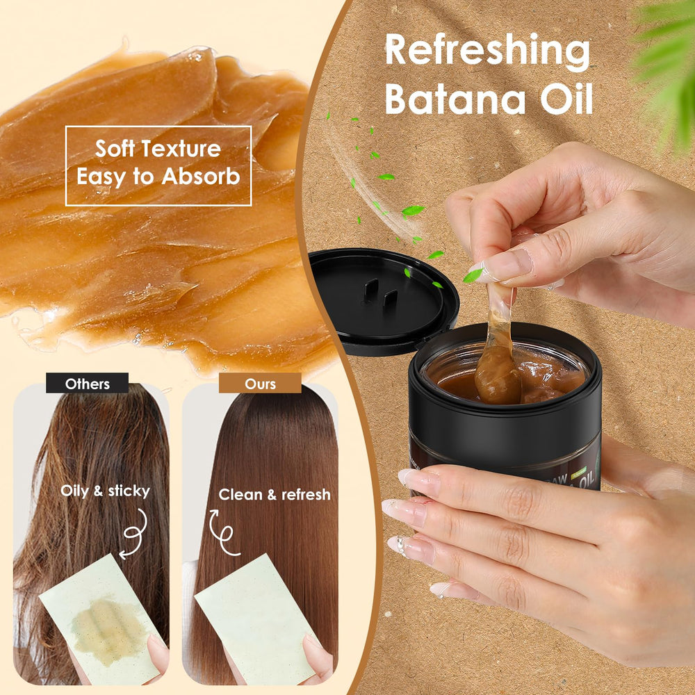 Oil being applied to hair for smoother strands and detangling ease.