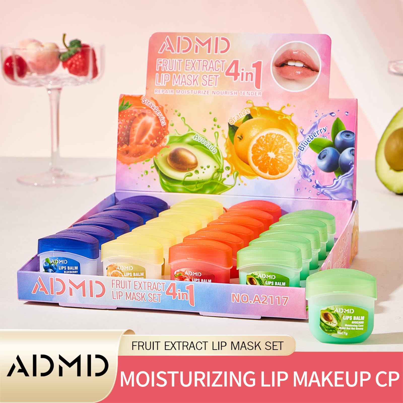ADMD lip balm blueberry flavor delivers quick moisture and refreshing softness.