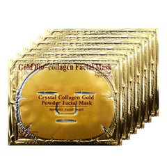 Adofect 12-pack packaging with gold gel masks for radiant skin