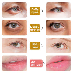 Adofect 24K gold eye mask application for refreshed, rested eyes.