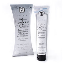 Adonia Organics LegTone jar close-up showing a lightweight plant-based formula for smooth skin