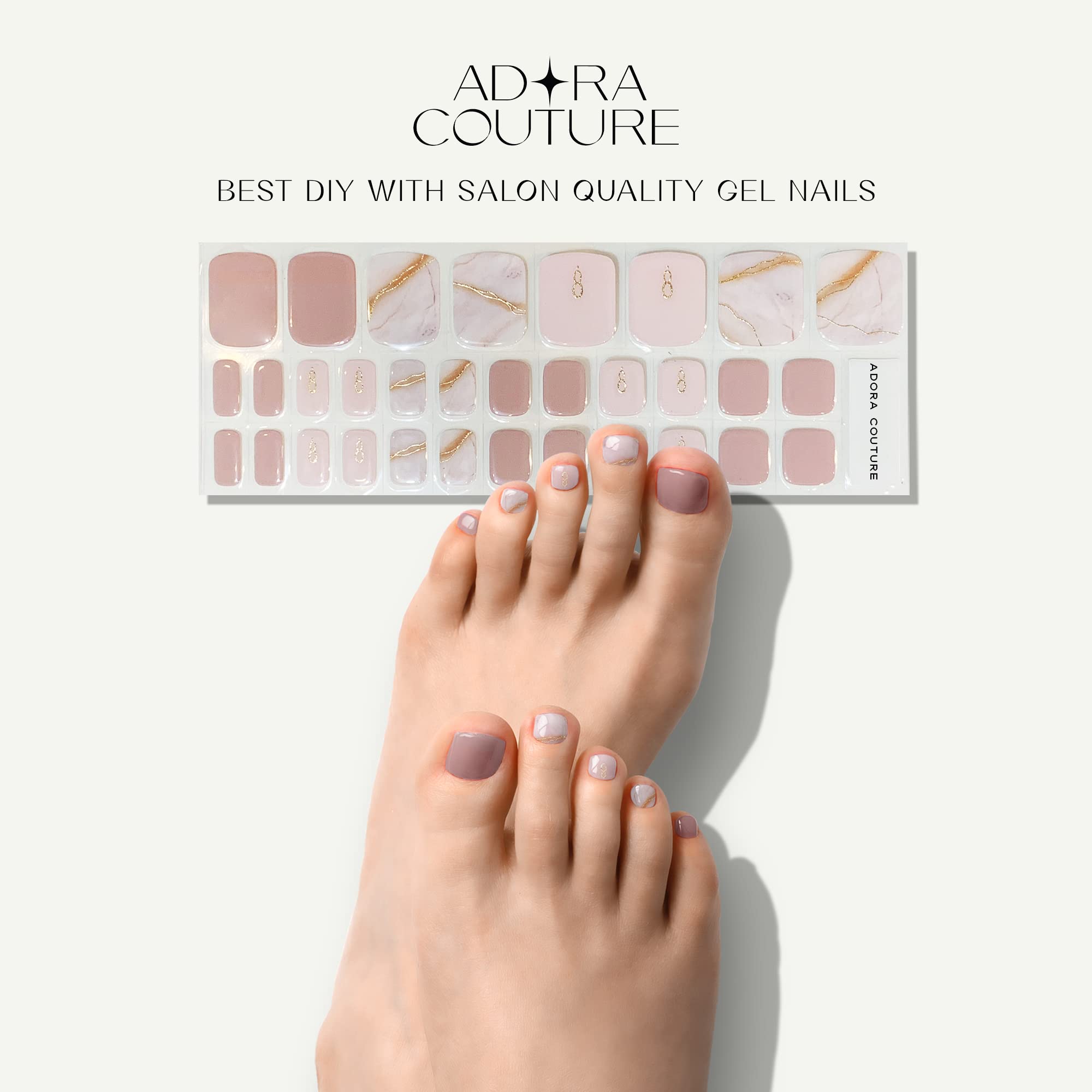 Vibrant color designs from Adora Couture gel nail strips for daily style