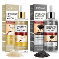 ADSBJUX Rice Peel Shot Glow Ampoule bottle close-up highlighting antioxidant care for radiant skin.