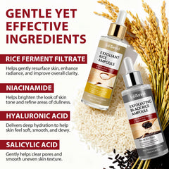 ADSBJUX White Rice Exfoliant Bottle reveals gentle exfoliation for refined texture.