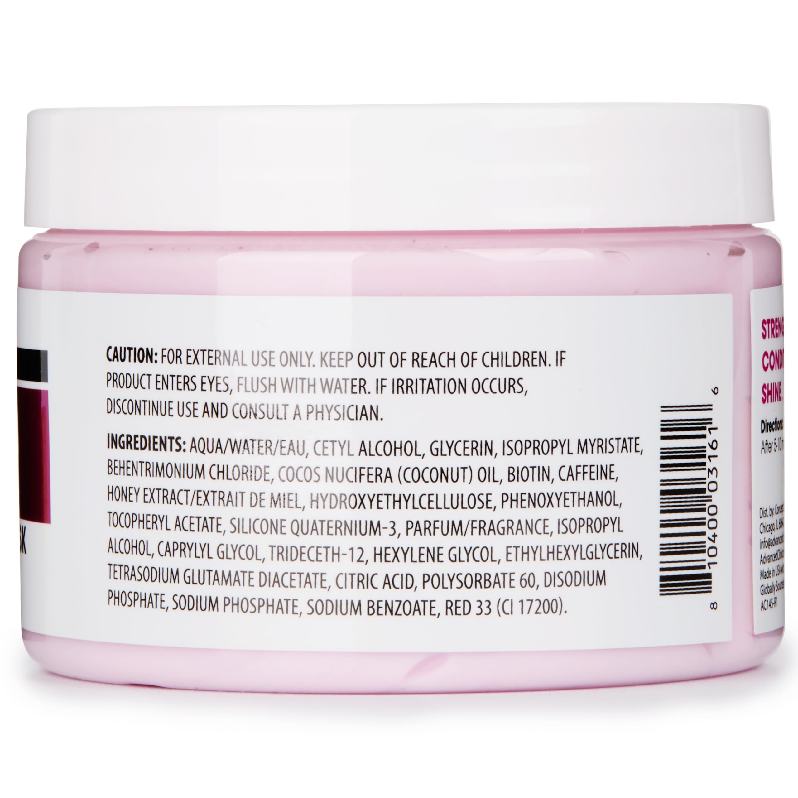Advanced Clinicals Biotin Hair Mask after use showing smoother, softer hair.