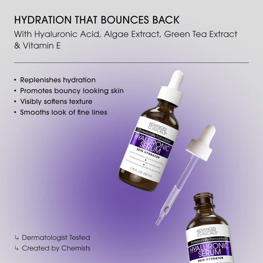 Advanced Clinicals branding on countertop display suggests professional skincare.