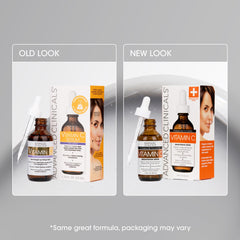 Advanced Clinicals Brightening Vitamin C Serum pump bottle enables precise application.