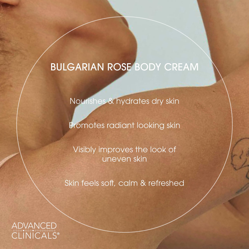 Advanced Clinicals Bulgarian Rose Lotion neck and decollete application.