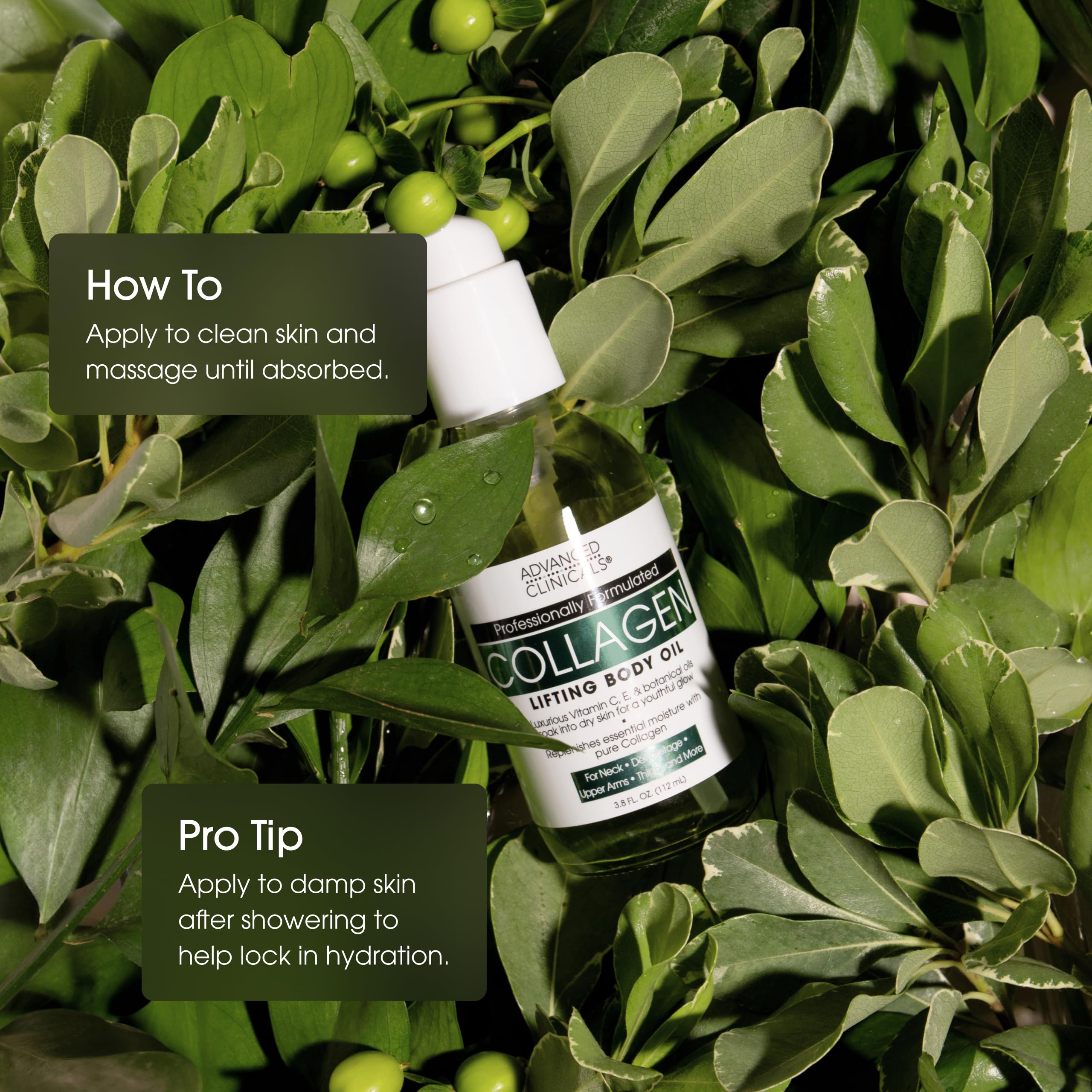Advanced Clinicals Collagen Oil radiant skin after use.