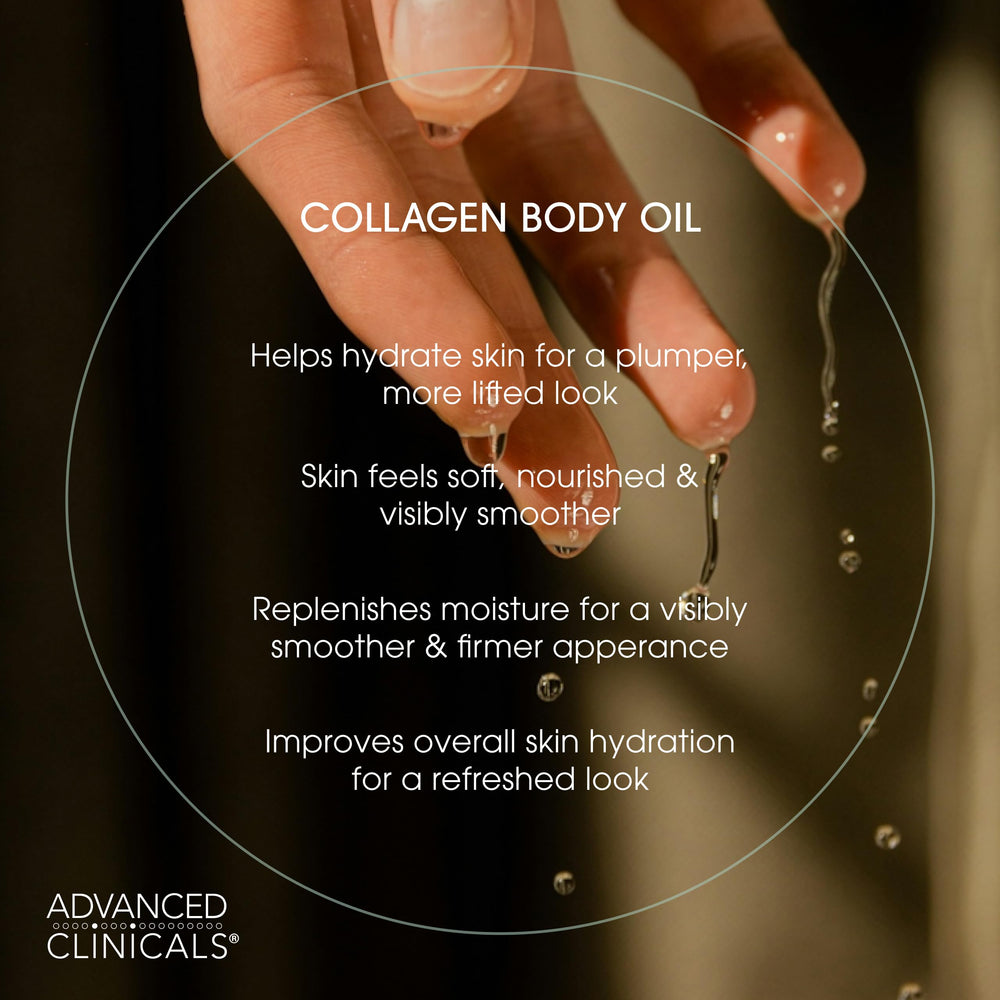 Advanced Clinicals Collagen Oil close-up of ingredient blend.