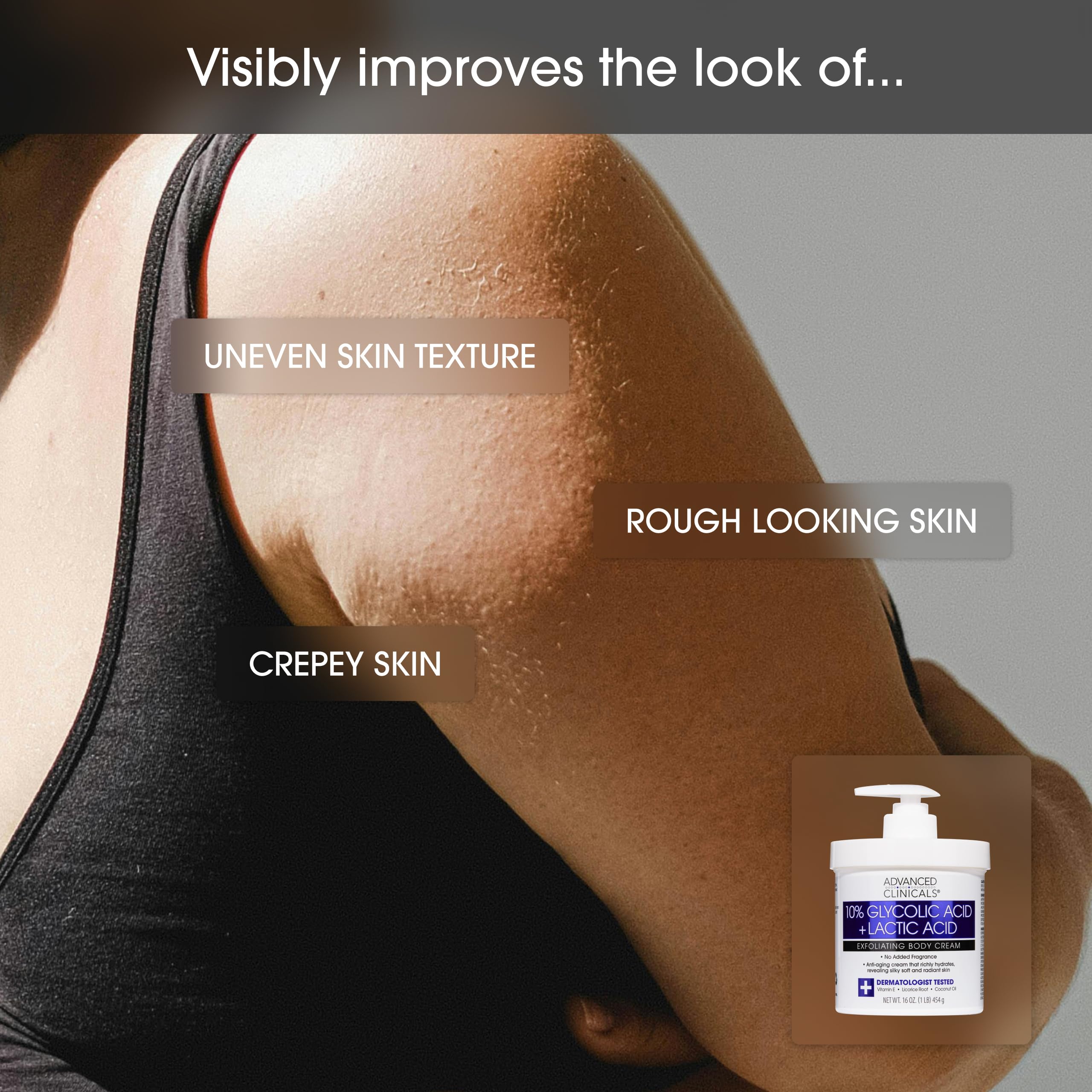 Advanced Clinicals Daily body care routine with retinol and exfoliation