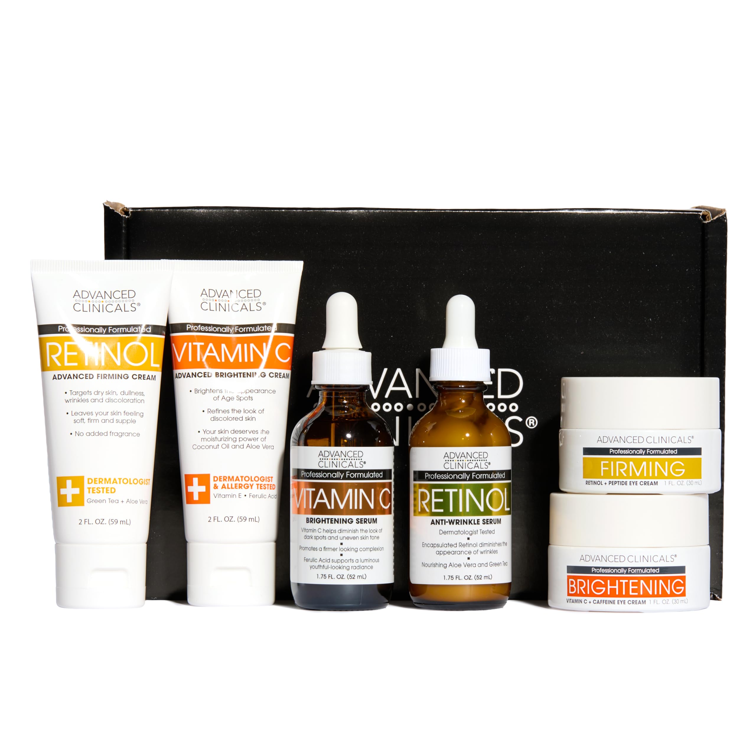Advanced Clinicals eye creams pair on display for targeted care