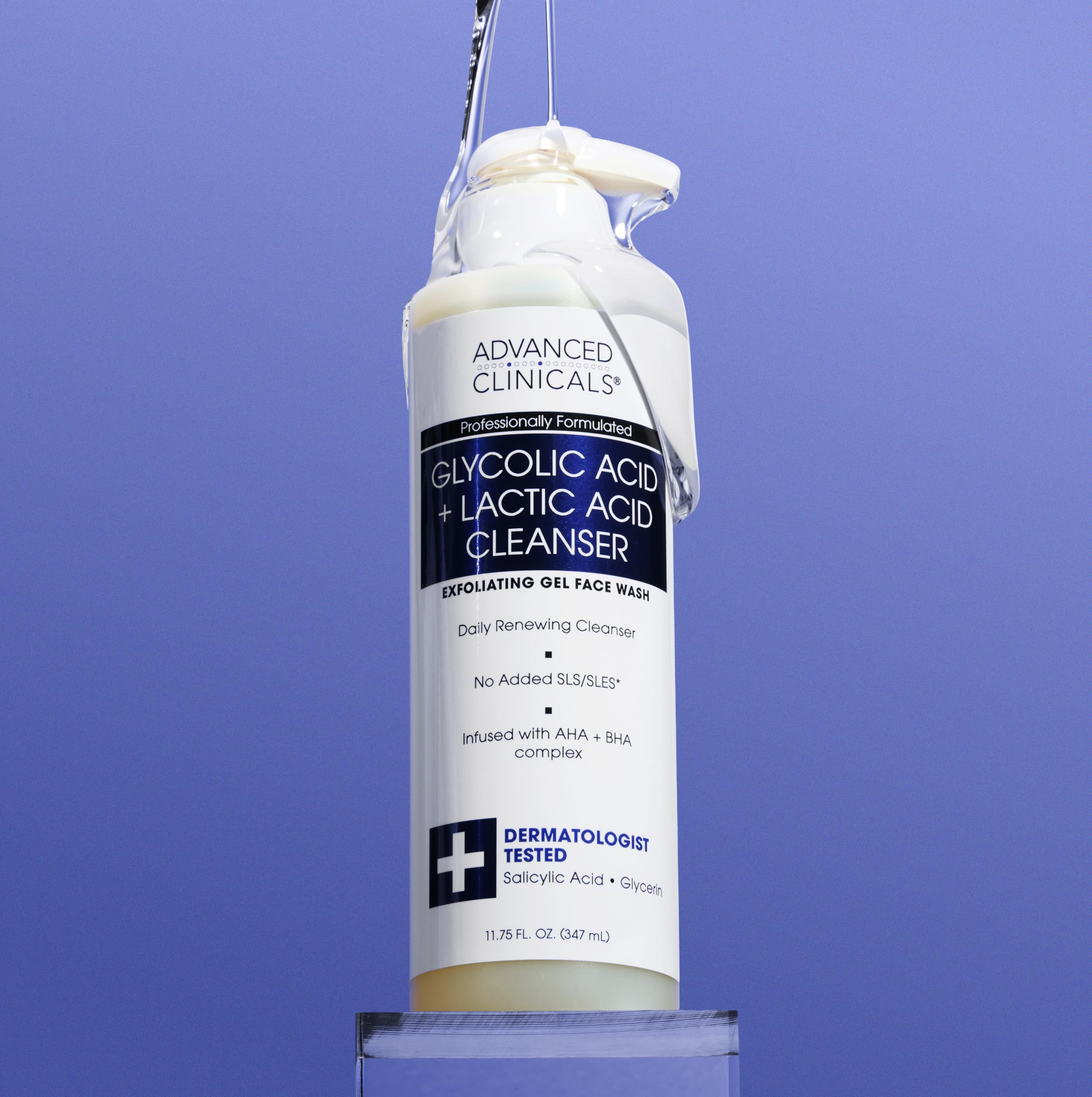 Midwest-made formulation of Advanced Clinicals Glycolic Face Wash