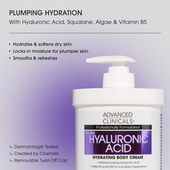 Close-up of Hyaluronic Acid Cream texture shows a velvety, non-greasy finish.