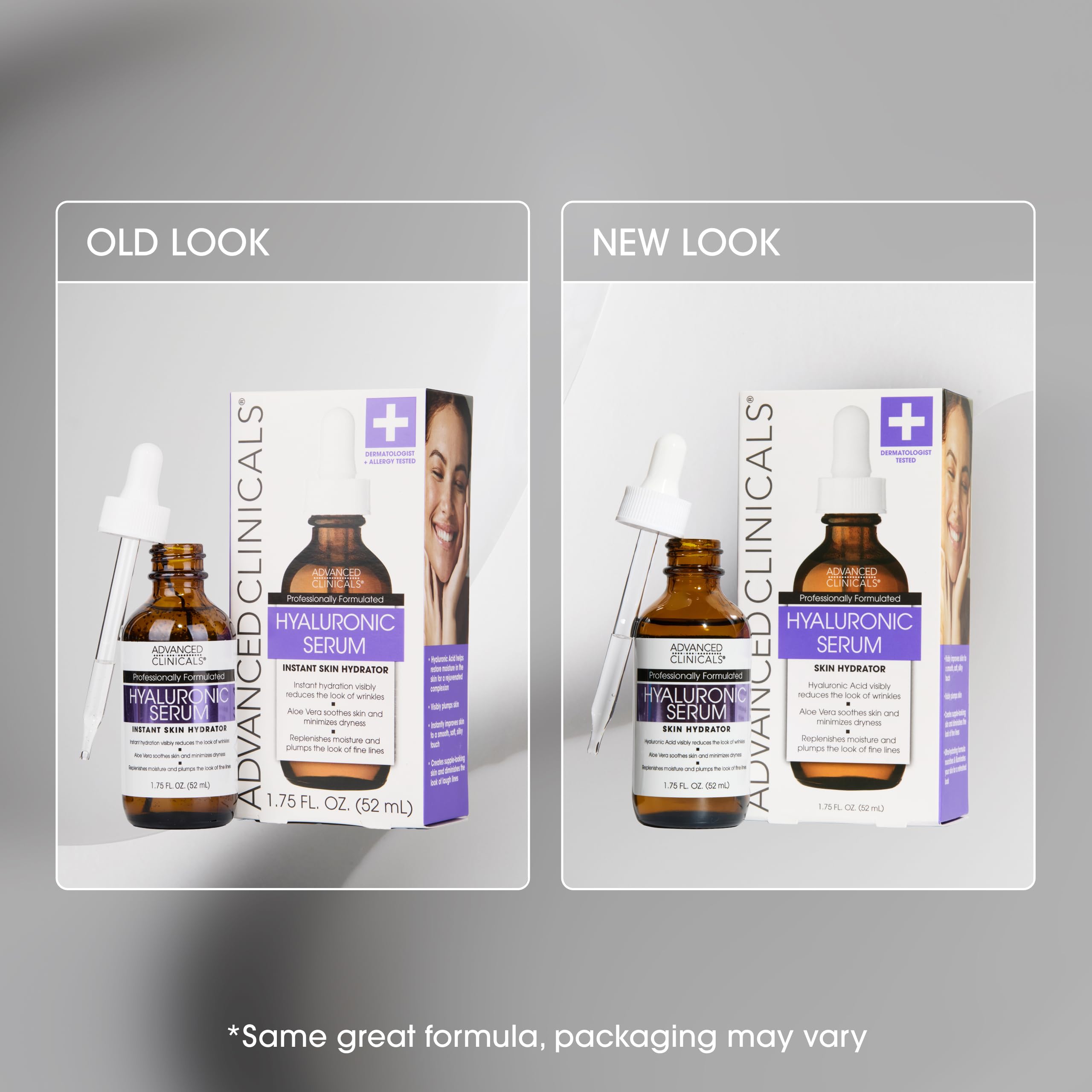 Advanced Clinicals Hyaluronic Acid Serum after use feels soft and plump on skin