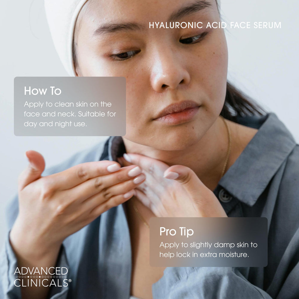 Hyaluronic Acid Serum with green tea nourishes and hydrates the skin.