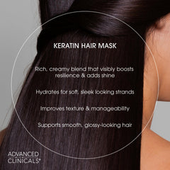 Advanced Clinicals Keratin Hair Mask applying on damp hair for easy styling