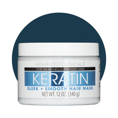 Advanced Clinicals Keratin Hair Mask bottle closeup showing rich nourishment for smoother hair