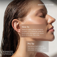 Advanced Clinicals Keratin Hair Mask frizz control in everyday styling