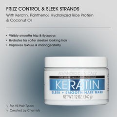 Advanced Clinicals Keratin Hair Mask rich cream texture for deep moisture