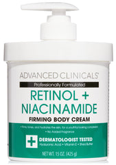 Advanced Clinicals Retinol Body Lotion bottle showing a hydrating formula for smoother skin