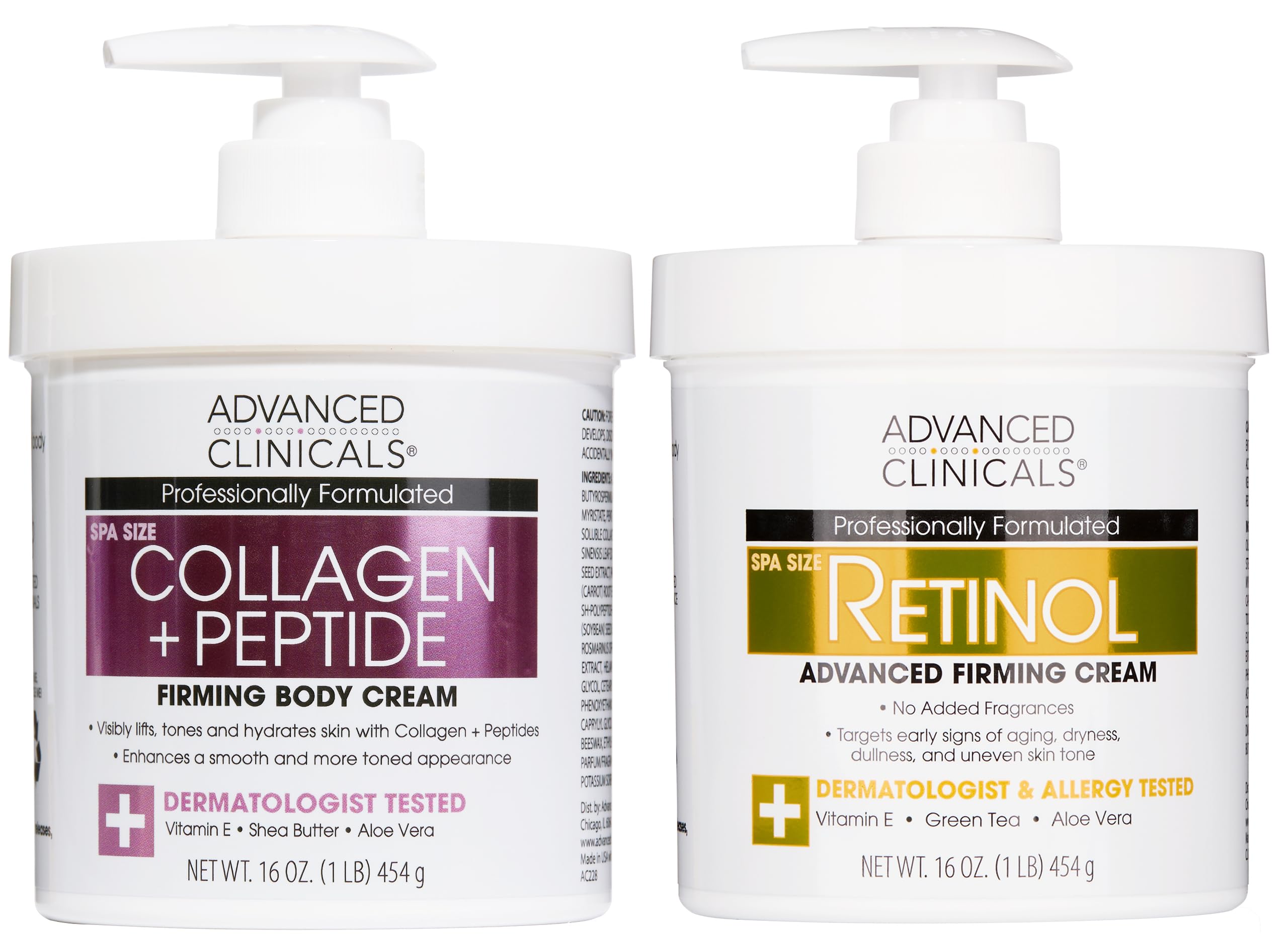 Advanced Clinicals retinol cream bottle promotes visibly smoother skin.