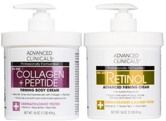 Advanced Clinicals retinol cream bottle promotes visibly smoother skin.