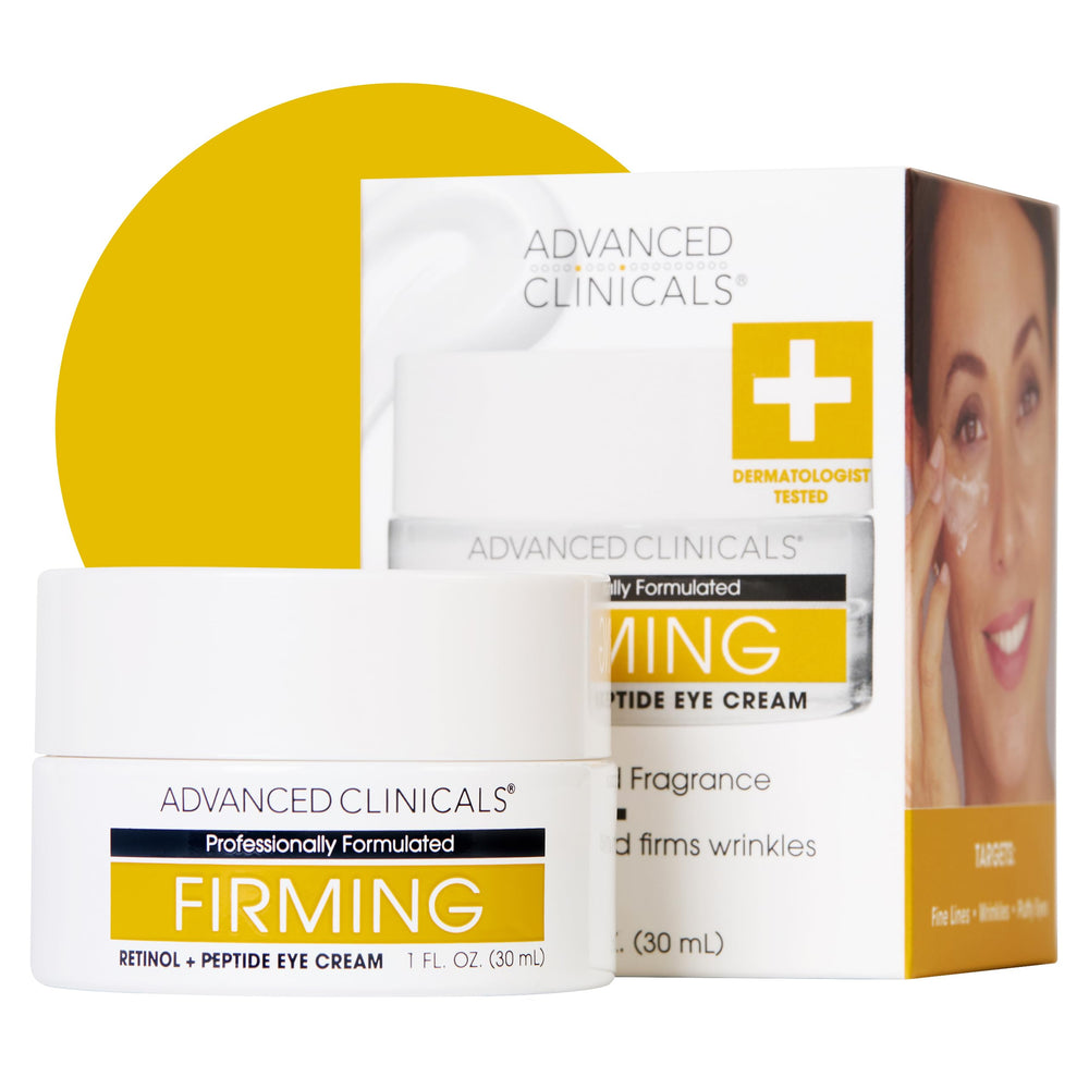 Advanced Clinicals retinol eye balm under-eye cream smooths fine lines for a refreshed look.