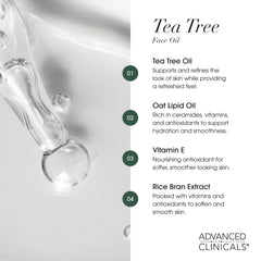 Ingredient focus: Advanced Clinicals Tea Tree Serum with oat lipid oil and botanicals.