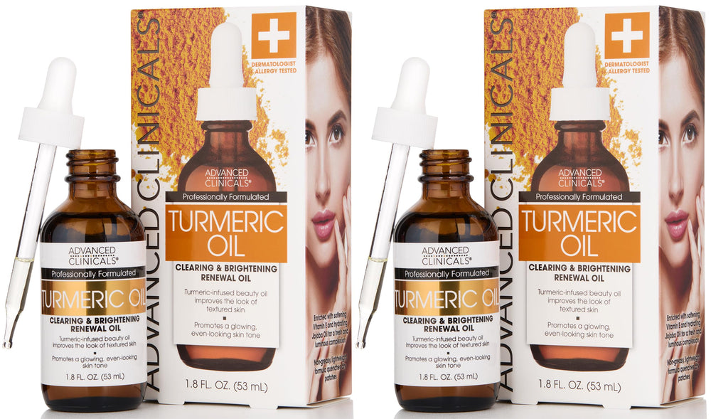 Advanced Clinicals Turmeric Oil Serum bottle ready for daily skincare.