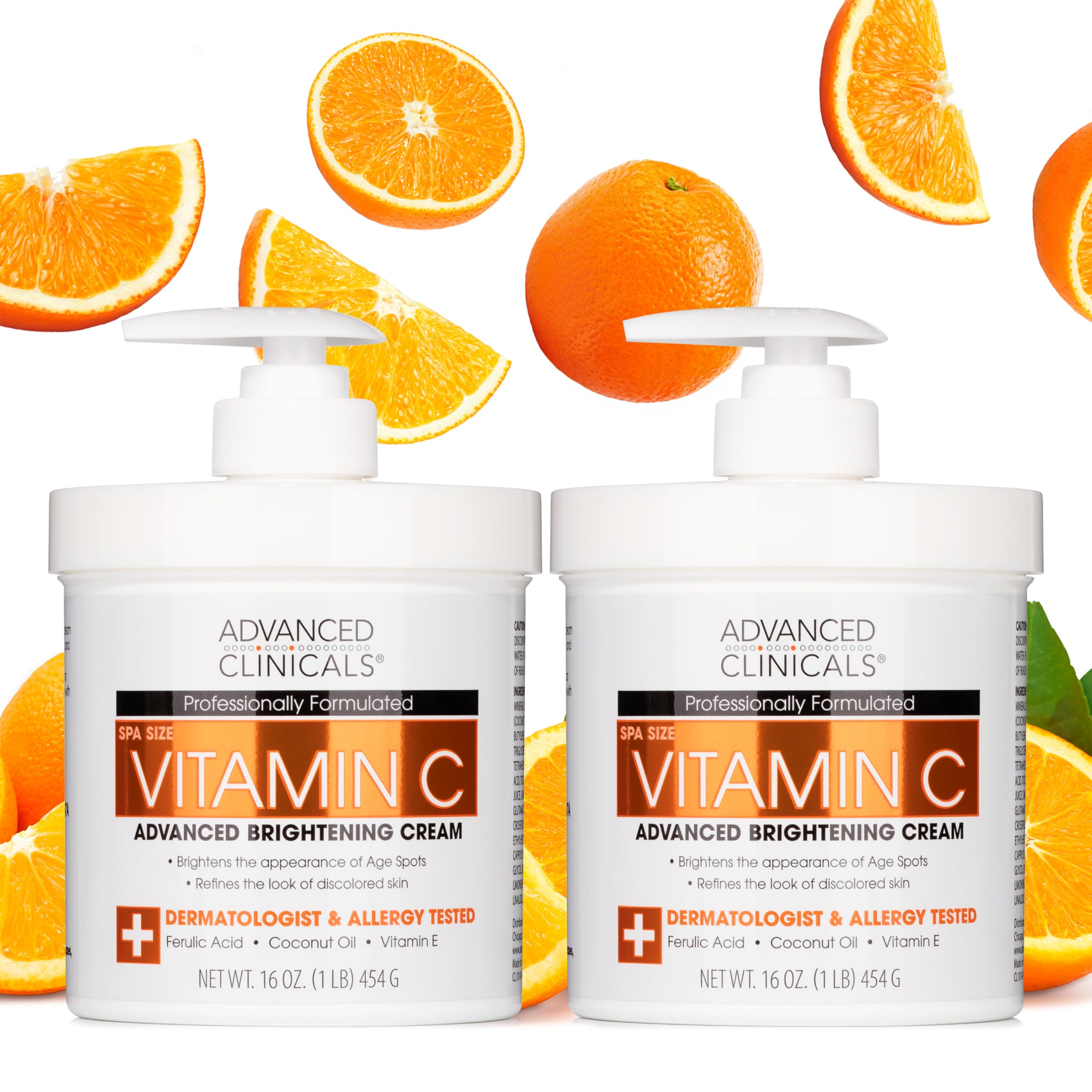 Advanced Clinicals Vitamin C Cream Body Lotion brightens and hydrates for radiant skin.