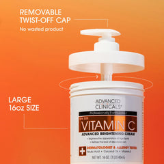 Advanced Clinicals Vitamin C Cream promotes a visibly even skin tone all over.