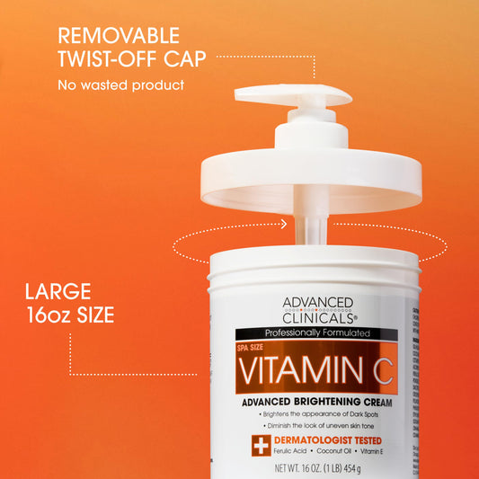 Advanced Clinicals Vitamin C Cream close-up texture promotes hydration and glow