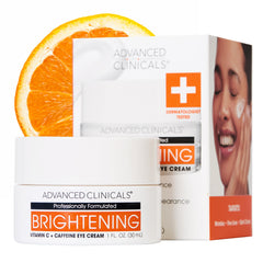 Advanced Clinicals Vitamin C Eye Balm tube dispense for refreshing under-eye hydration
