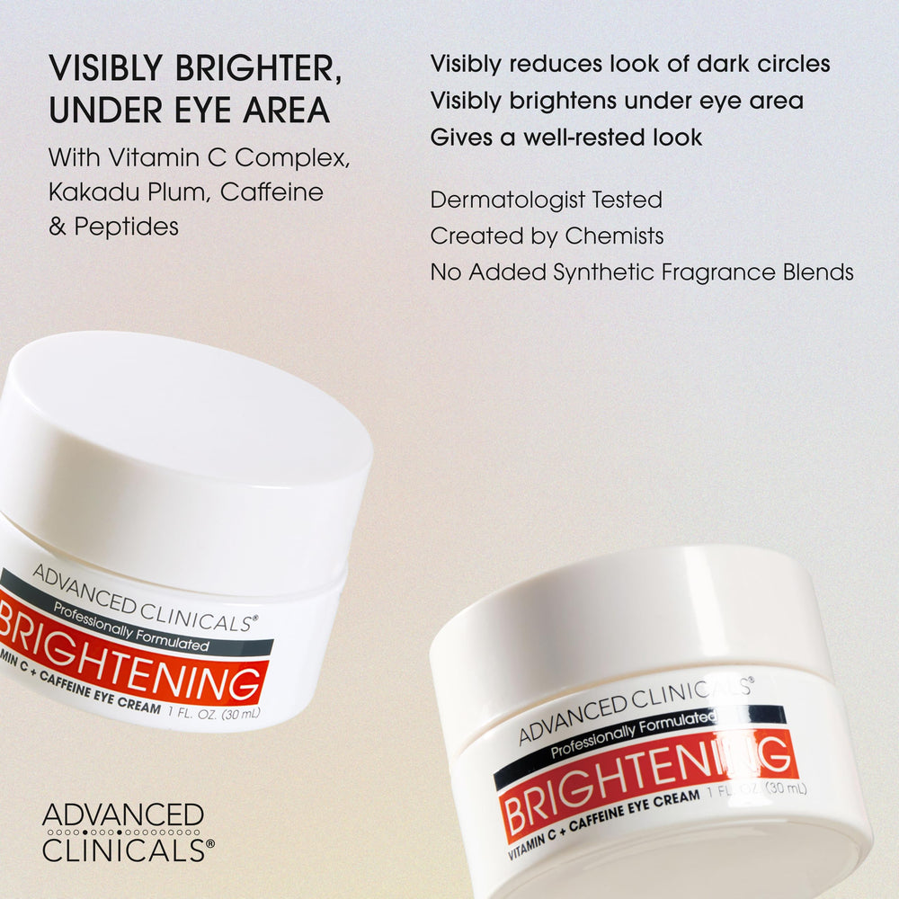 Advanced Clinicals vitamin C eye cream tube refreshes the under-eye area.