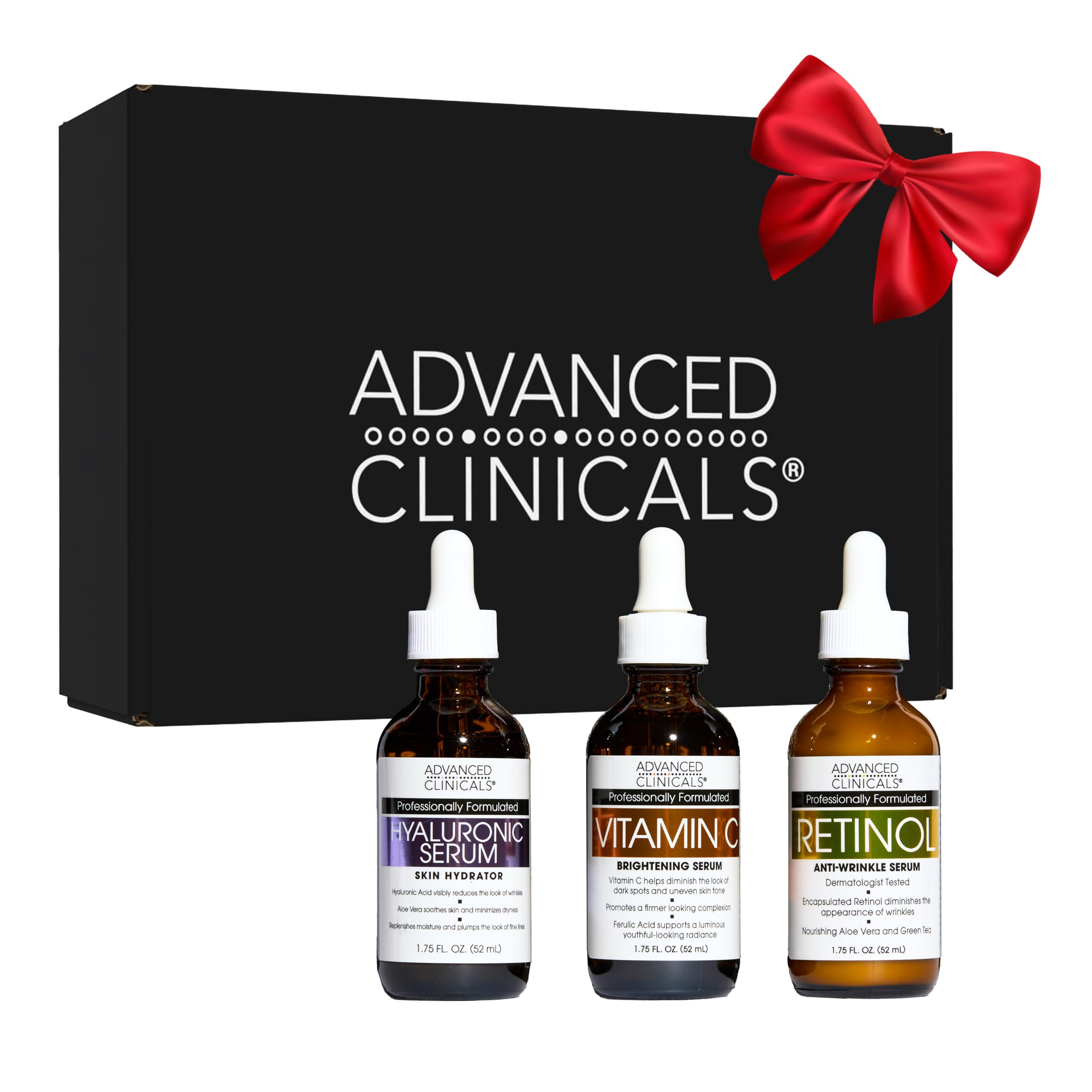 Advanced Clinicals Vitamin C serum bottle brightens and evens skin tone.
