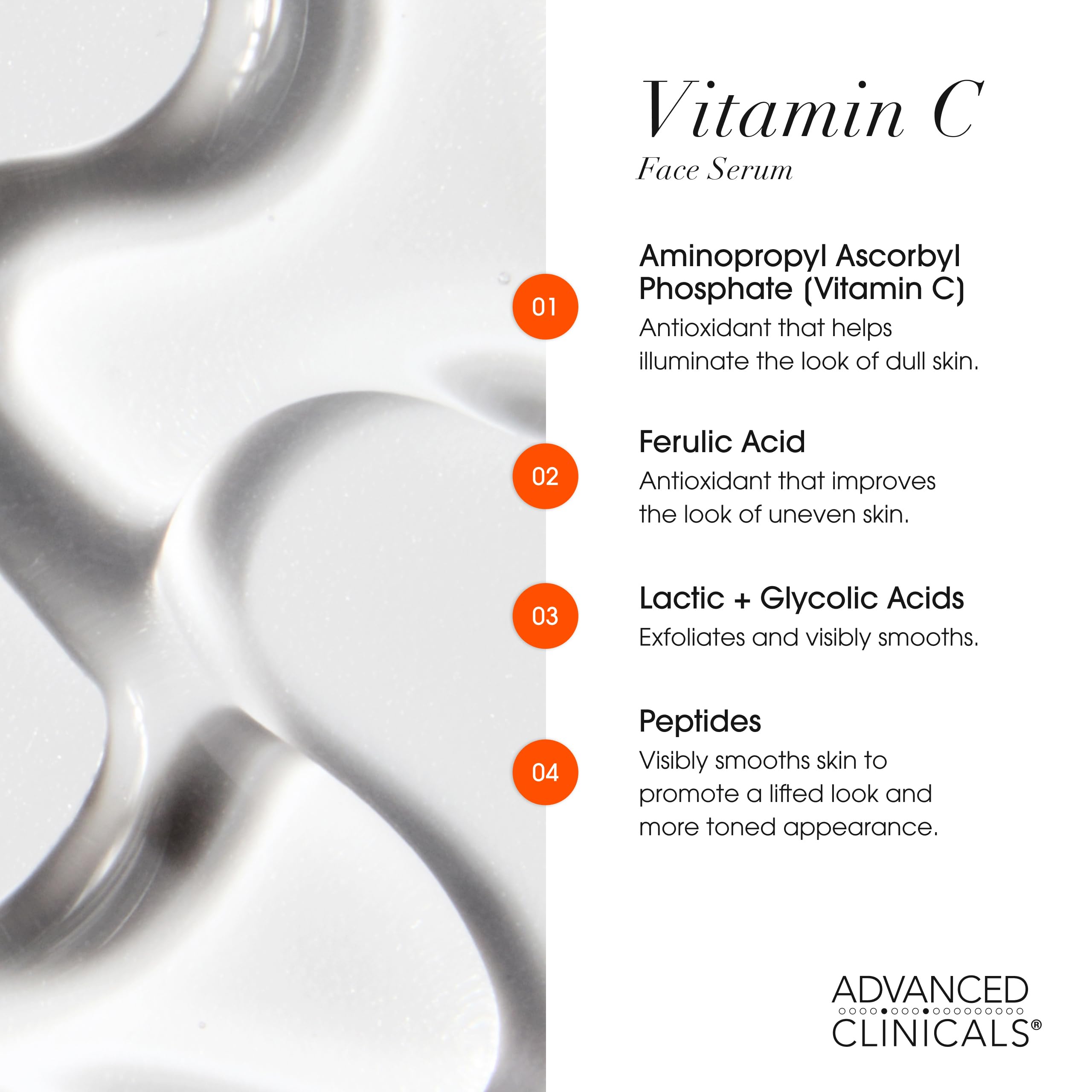 Advanced Clinicals Vitamin C Serum Face bottle brightening the complexion