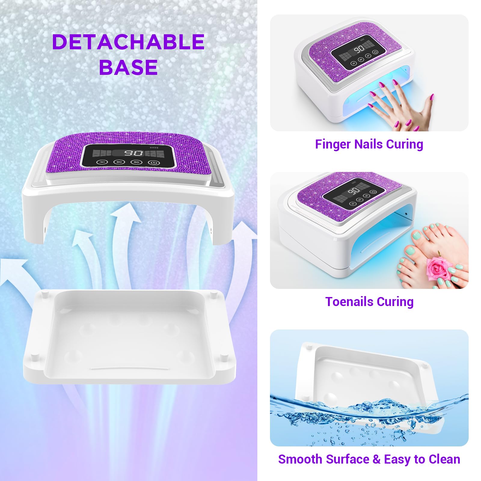 Aedavey elegant sparkly-diamond design enhances any manicure space.