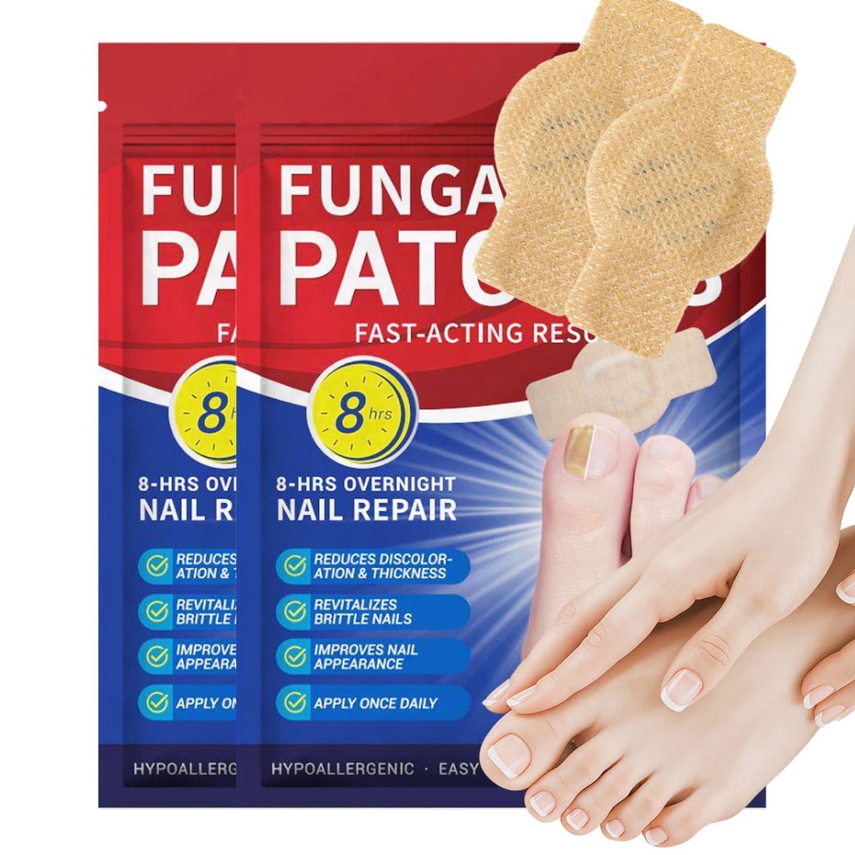 Aedydyce toenail fungus patches pack 21 on nails for overnight repair