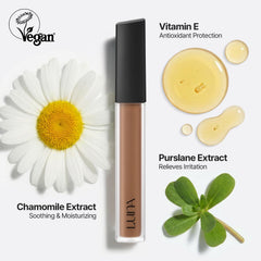 Full-coverage swatch demonstrates seamless blend over redness